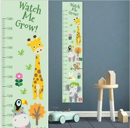 Custom FABRIC Height Growth Chart Zoo Room with Cheir